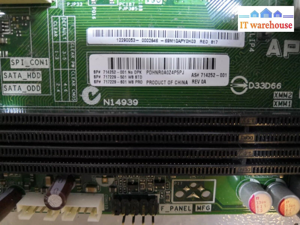 - Hp Apxd1-Dm Motherboard W/ Cpu & Io Shield 714252-001 717229-501 @@@