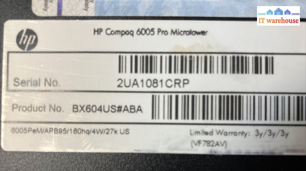 Hp Compaq 6005 Pro Microtower Desktop Amd Phenom Ii X4 Cpu 4Gb Ram 1Tb Hdd Xp ~