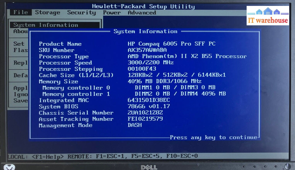 Hp Compaq 6005 Pro Sff Pc Amd Phenom Ii Cpu / 4Gb Ram 500Gb Hdd Windows Xp ~