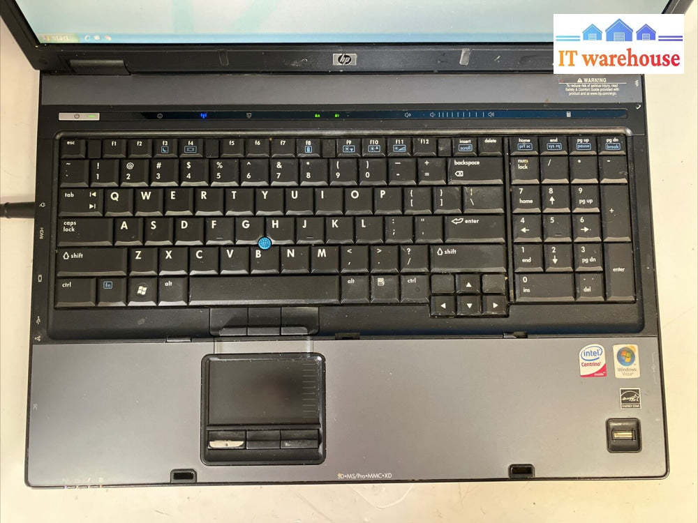 Hp Compaq 8710P 17’ Laptop Intel Core 2 Duo Cpu 2Gb Ram 160Gb Hdd (Bad Batt) ~