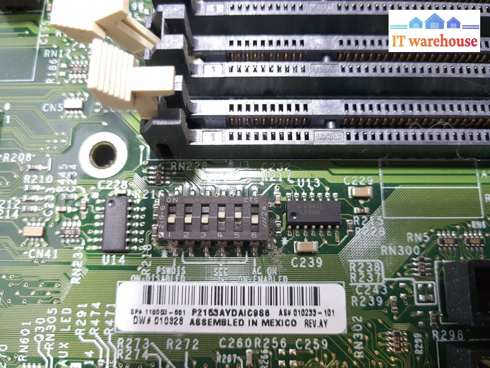 - Hp Compaq Desktop Motherboard 118053-001 010233-101 W/ Pii 400 Cpu & I/O Plate