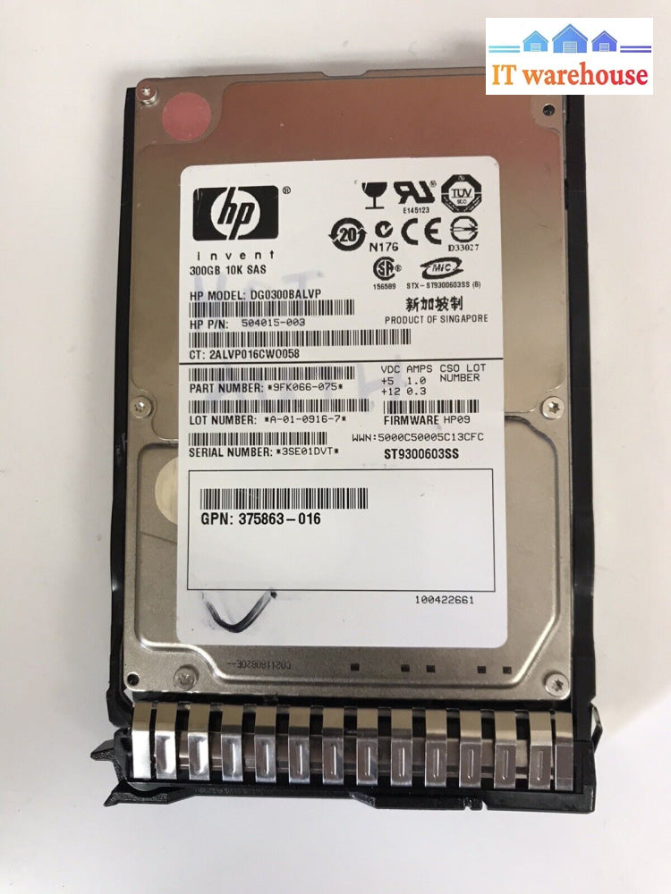 ~ Hp Dg0300Balvp 2.5” 300Gb 10K Sas Hdd With Tray Caddy