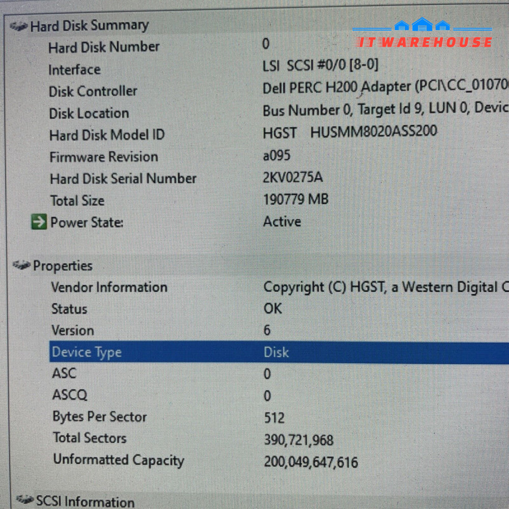 Hp Hgst 200Gb 12Gb/S Sas Sff 2.5In Sc Ent Ssd Husmm8020Ass200 (90 Days Used)