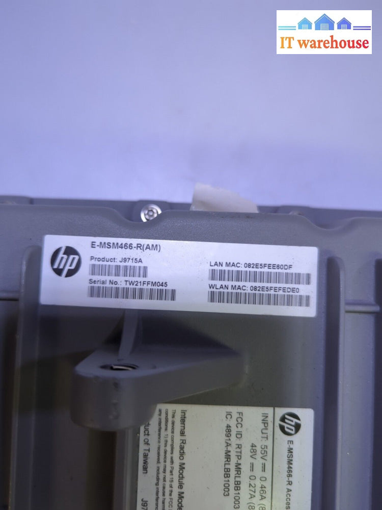 Hp J9715A Msm466-R Ieee 802.11N 450 Mbps Wireless Access Point Poe Ports -