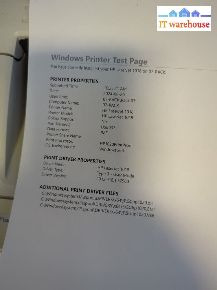 Hp Laserjet 1018 Standard Laser Printer Tested (No Toner) -