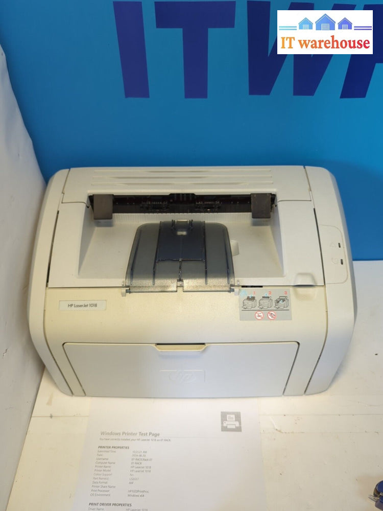 Hp Laserjet 1018 Standard Laser Printer Tested (No Toner) -