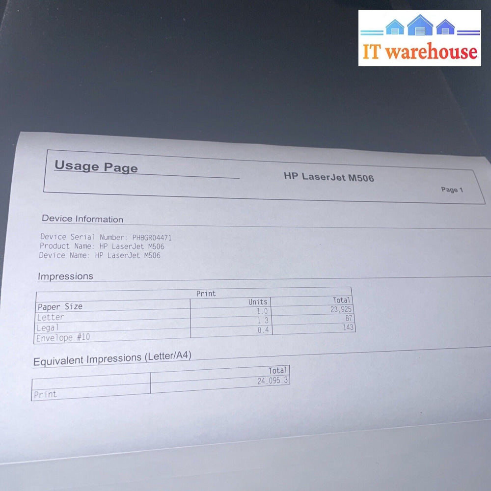 Hp Laserjet Enterprise M506 Laser Printer With Toner At 70%