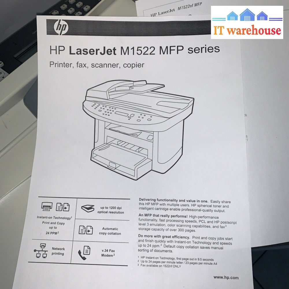 Hp Laserjet M1522Nf All-In-One Monochrome Laser Printer