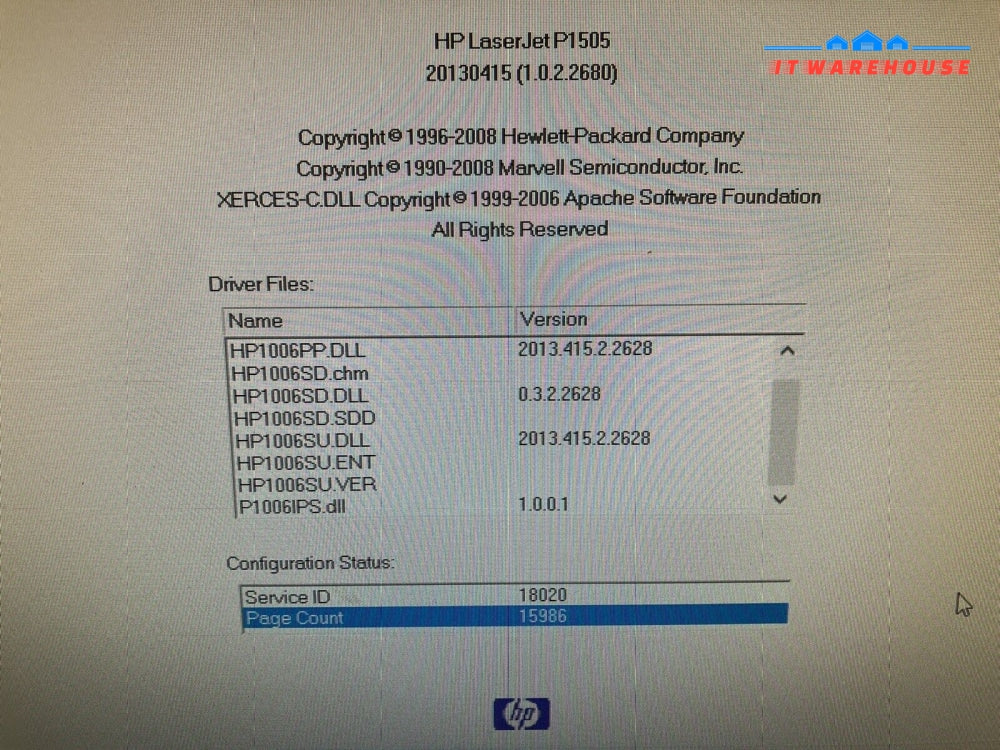 ~ Hp Laserjet P1505 Workgroup Usb Laser Printer Tested/Working (Page Count 16K)