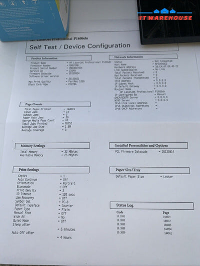 Hp Laserjet Professional P1606Dn Pro Printer Network Ethernet Duplex