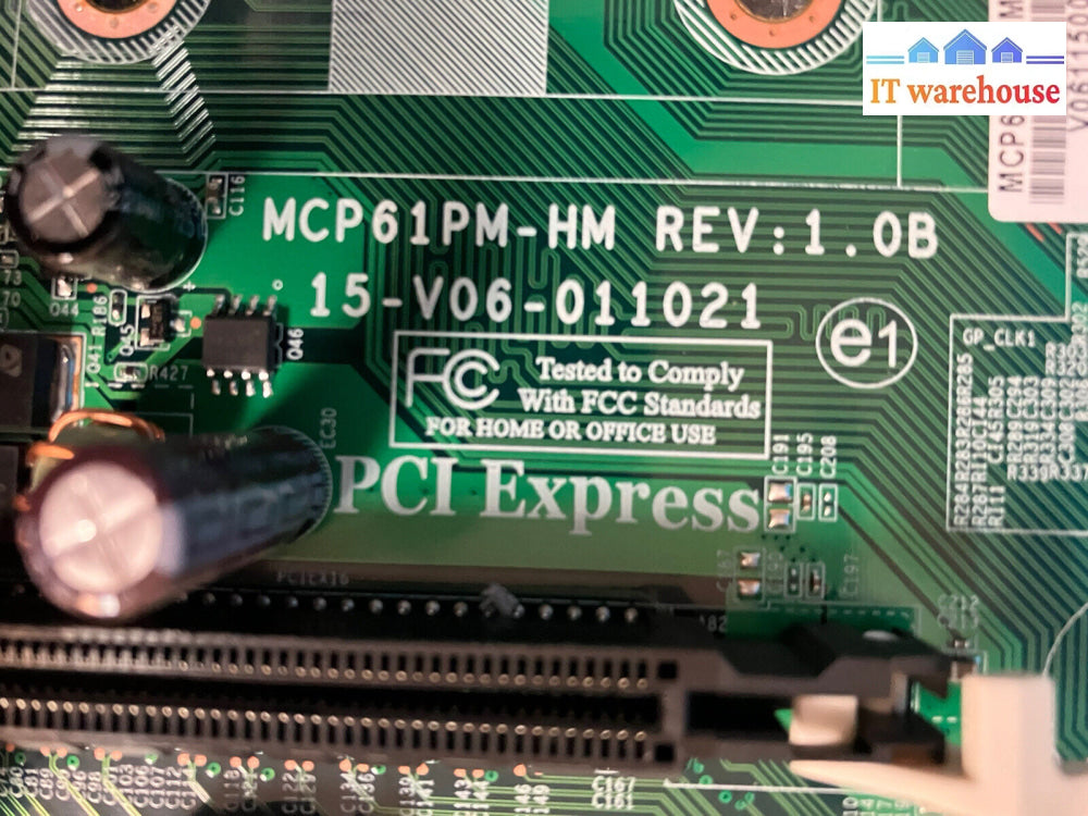 ~ Hp Mcp61Pm-Hm Rev 1.0B Am2 Socket Motherboard W/ Amd Athlon 64 Cpu + Io Shield