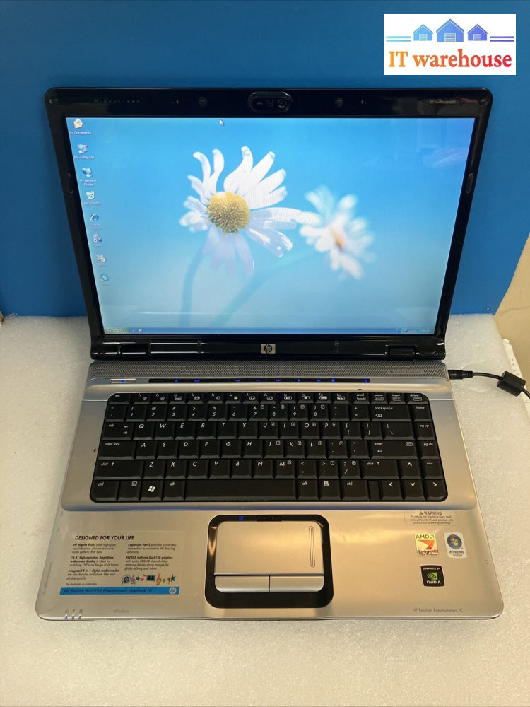 ~ Hp Pavilion Dv6000 15.4’ Laptop Amd Turion 1.6Ghz Cpu 3Gb Ram 120Gb Hdd Win Xp