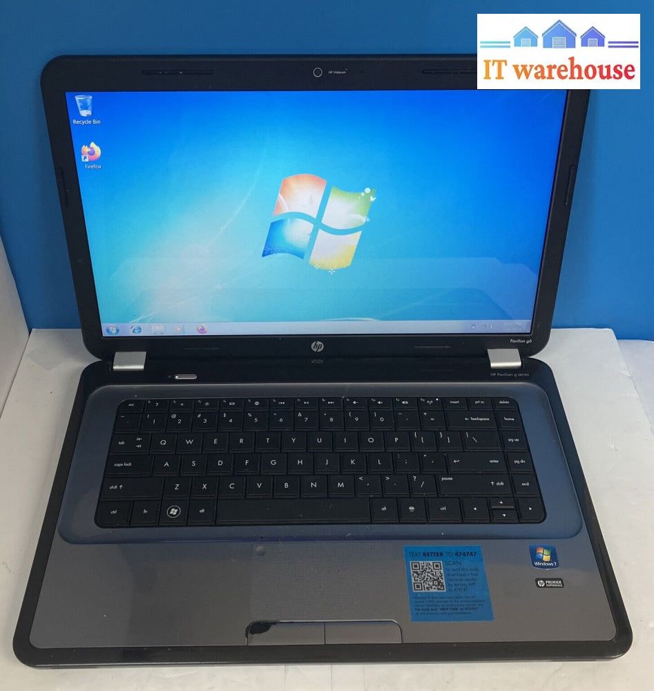 Hp Pavilion G6 14’ Laptop Amd A4 3305M Cpu / 6Gb Ram 640Gb Hdd Win 7 Pro ~