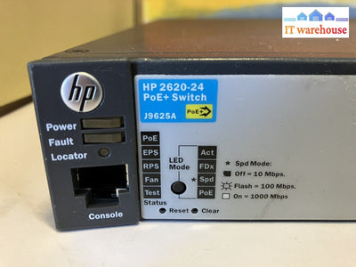 ~ Hp Procurve J9625A E2620-24-Poe + 24 Poe Switch - J9625-61001