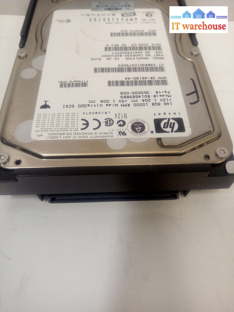 - Hp Scsi 365695-008 146Gb 10K U320 Pluggable Hard Drive Maw3147Nc @@@