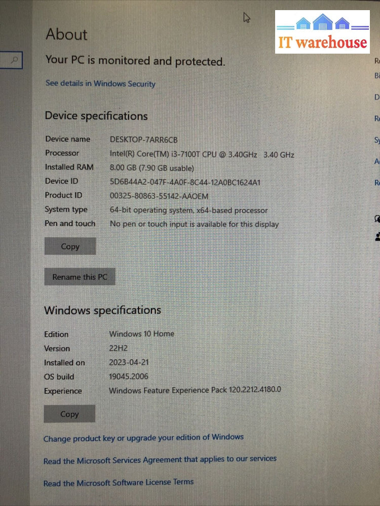 + Hp Slimline Desktop 270-P019 | I3-7100T 8Gb Ddr4 240Gb Ssd Win 10