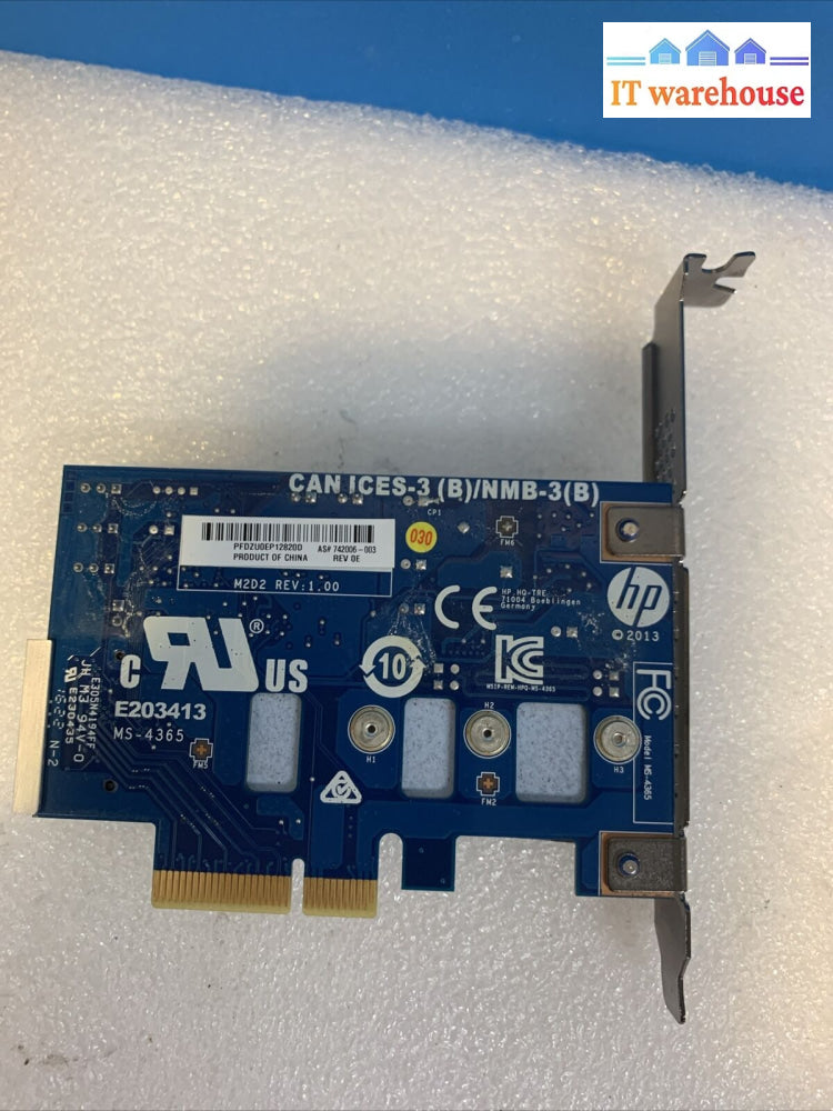 Hp Z Turbo G2 Pcie Adapter Ms-4365 742006-003 High Profile