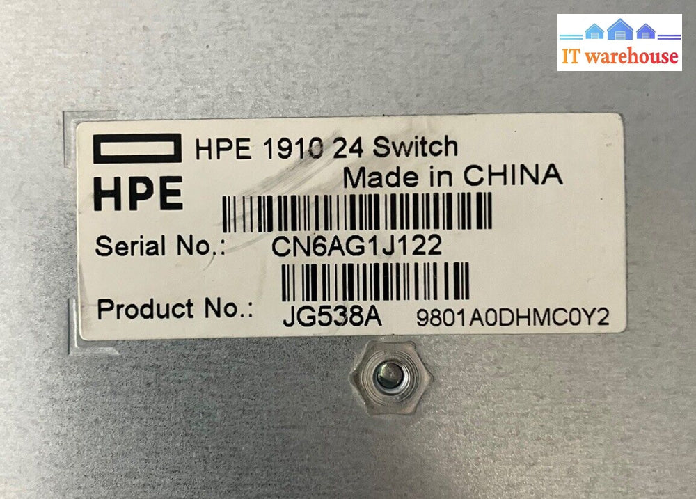 Hpe Officeconnect 1910 Series Switch Jg538A 10/100/1000 Gigabit Smart ~