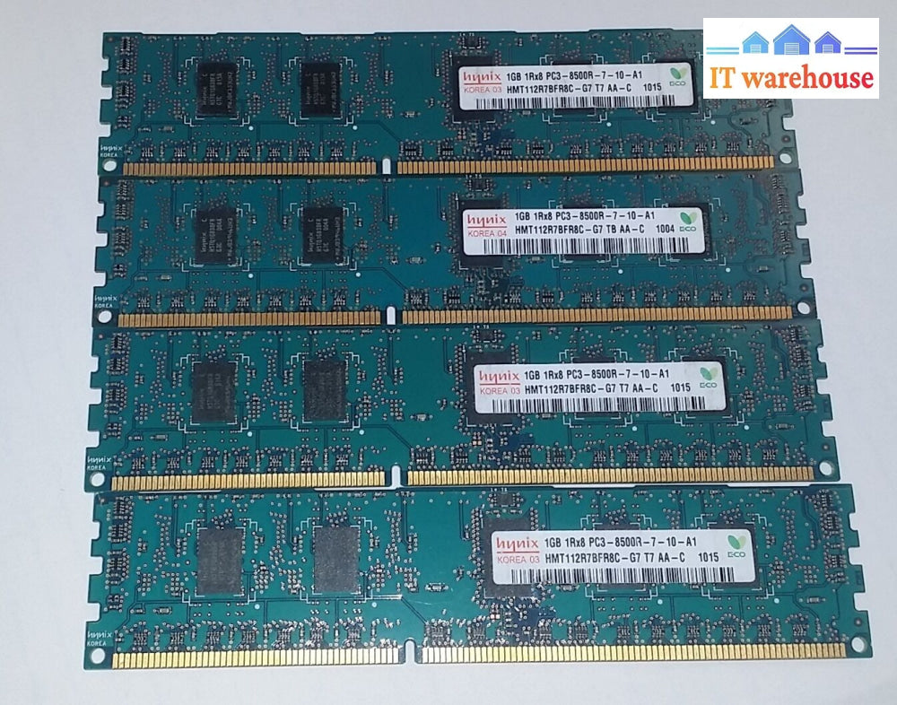 Hynix Hmt112R7Bfr8C-G7 4Gb (4X1Gb) Pc3-8500R Ddr3 240-P Ecc Ram Memory (Server)