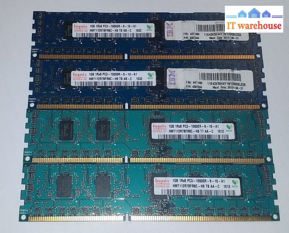 Hynix Hmt112R7Bfr8C-H9 4Gb (4X1Gb) Pc3-10600R Ddr3 240-P Ecc Ram Memory @@@