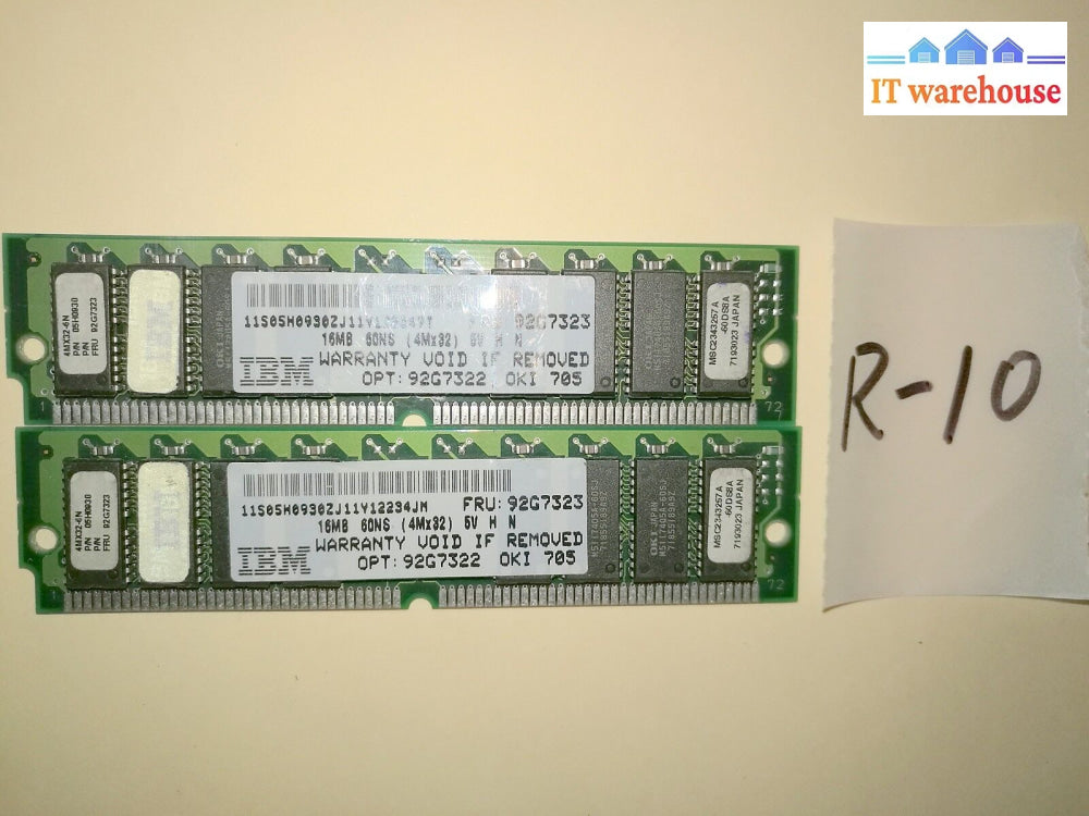 + Ibm 16Mb 4Mx32 60Ns 5.0V Memory Ram Sticks 92G7323 92G7322 @@@