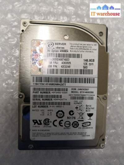 + Ibm 43X0825 43X0824 42C0248 146Gb 3G 10K 2.5’ Sas Hdd @@@