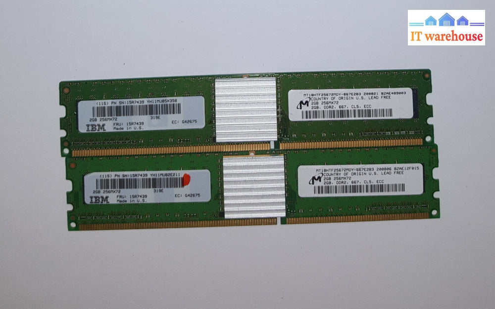 Ibm 4Gb (2X2Gb) Micron Ddr2 667Mhz Power6 Server Ram Memory Kit 15R7439 @@@