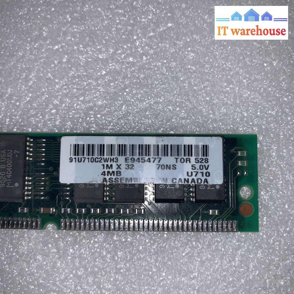 Ibm 4Mb Fpm-Ram Non-Parity 70 Ns 72-Pin Memory E945477 U710