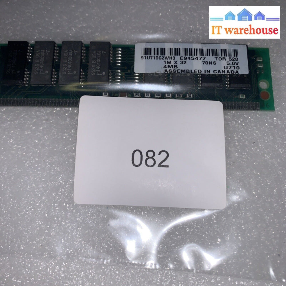 Ibm 4Mb Fpm-Ram Non-Parity 70 Ns 72-Pin Memory E945477 U710