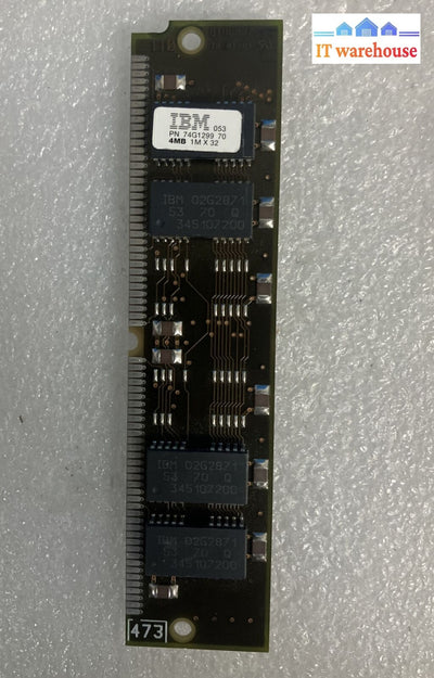 Ibm 74G1299 4Mb Fpm-Ram 72-Pin Non-Parity 1Mx32 Ps/2 Simm 70Ns Desktop Memory ~