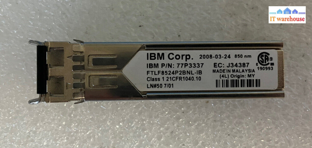 ~ Ibm 77P3337 J34387 Ftlf8524P2Bnl-Ib 850Nm 4Gb Sfp Transceiver Module