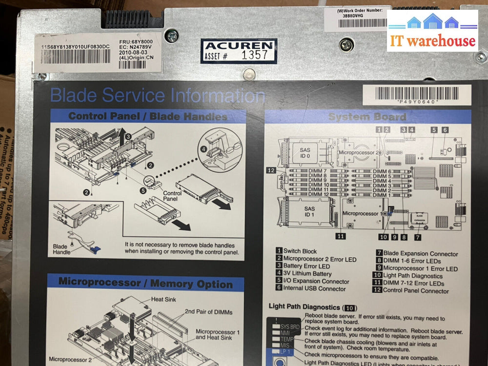 ~ Ibm 7870 Ac1 Bladecenter Hs22 Blade Server / 2X Xeon E5620 Cpu/ 6X 2Gb Ram