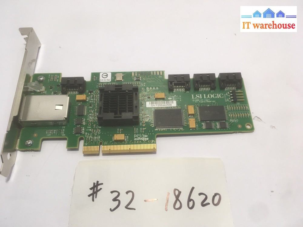 + Ibm Lsi Logic Sas3444E L3-00124-01H 25R8070 4 Port Pci-E Hba Sas Controller