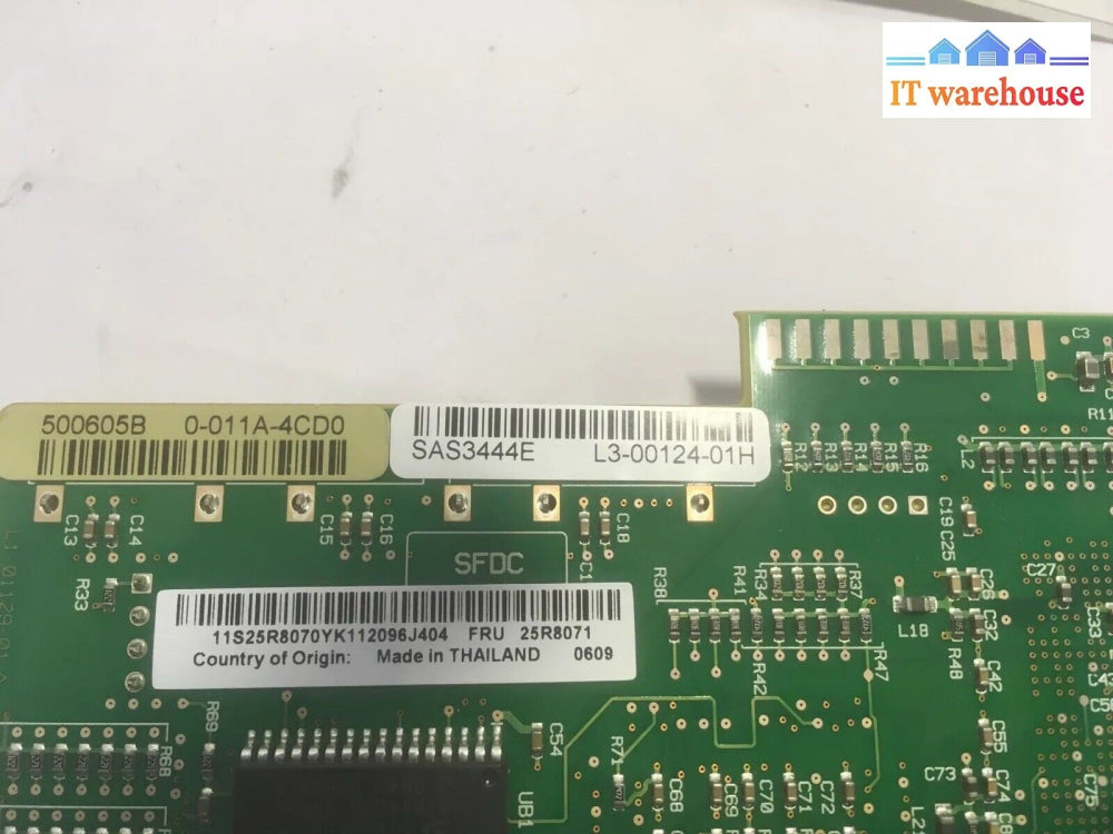 + Ibm Lsi Logic Sas3444E L3-00124-01H 25R8070 4 Port Pci-E Hba Sas Controller