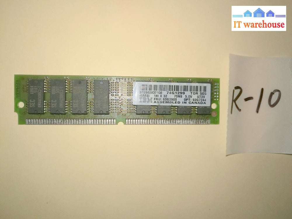 + Ibm Ram 74G1299 60G2900 92G7244 4Mb 1Mx32 70Ns 5.0V