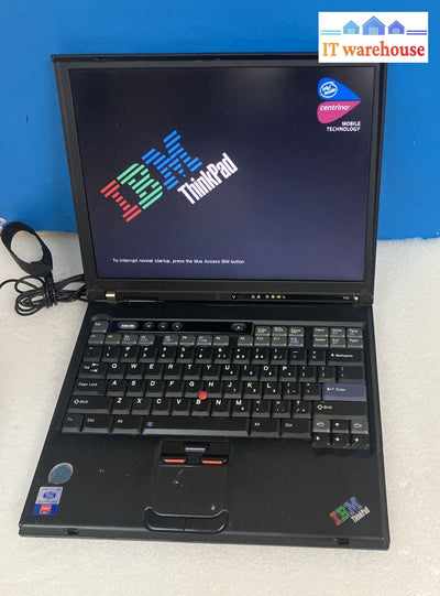 Ibm T40 14’ Laptop Intel Pentium M Cpu 512Mb Ram (Bad Fan For Parts Read) ~