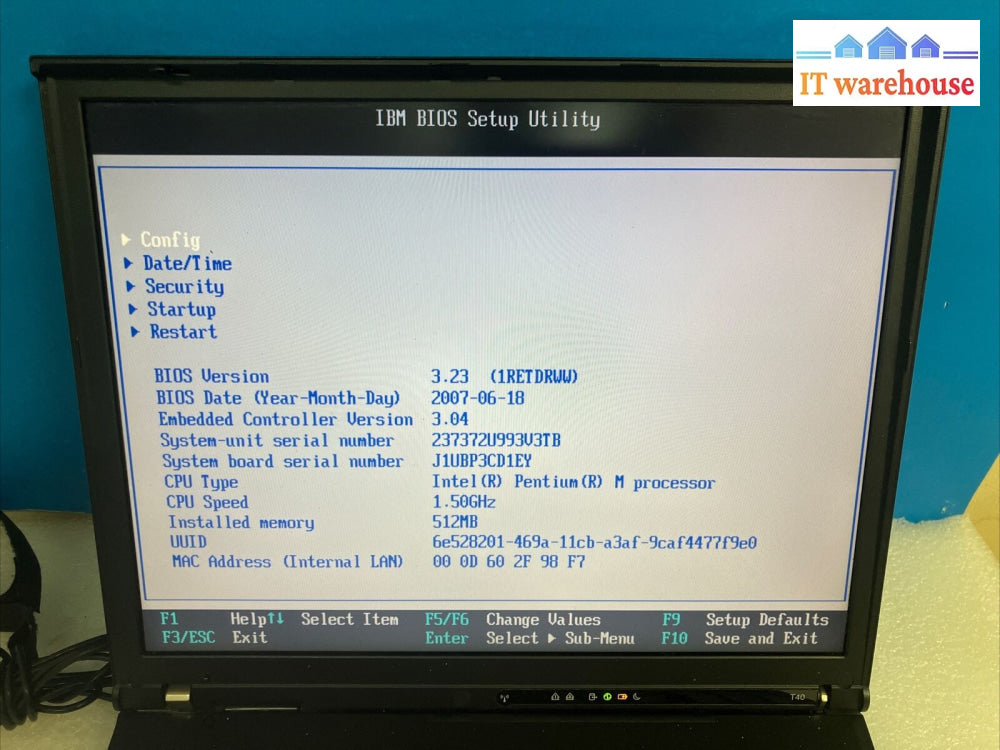 Ibm T40 14’ Laptop Intel Pentium M Cpu 512Mb Ram (Bad Fan For Parts Read) ~