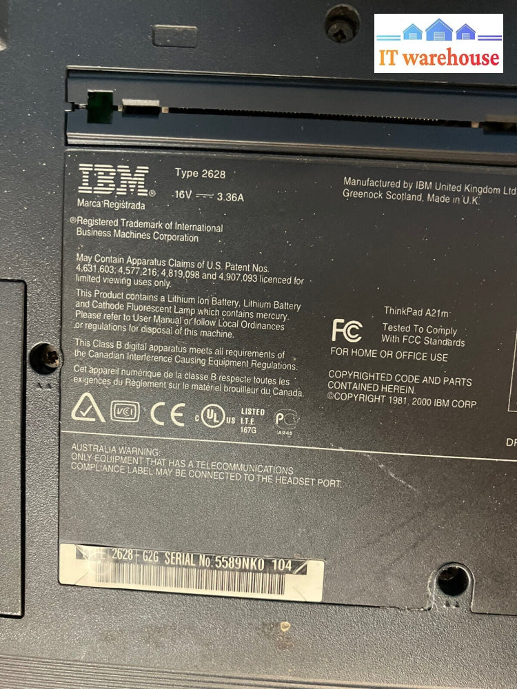 ~ Ibm Thinkpad A21M Type 2628 14’ Laptop Pentium Iii Cpu. Read Description