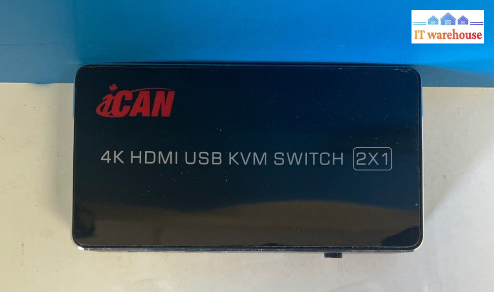 Ican 4K Hdmi Usb Kvm Switch 2X1 With One Cable & Ac Adapter ~