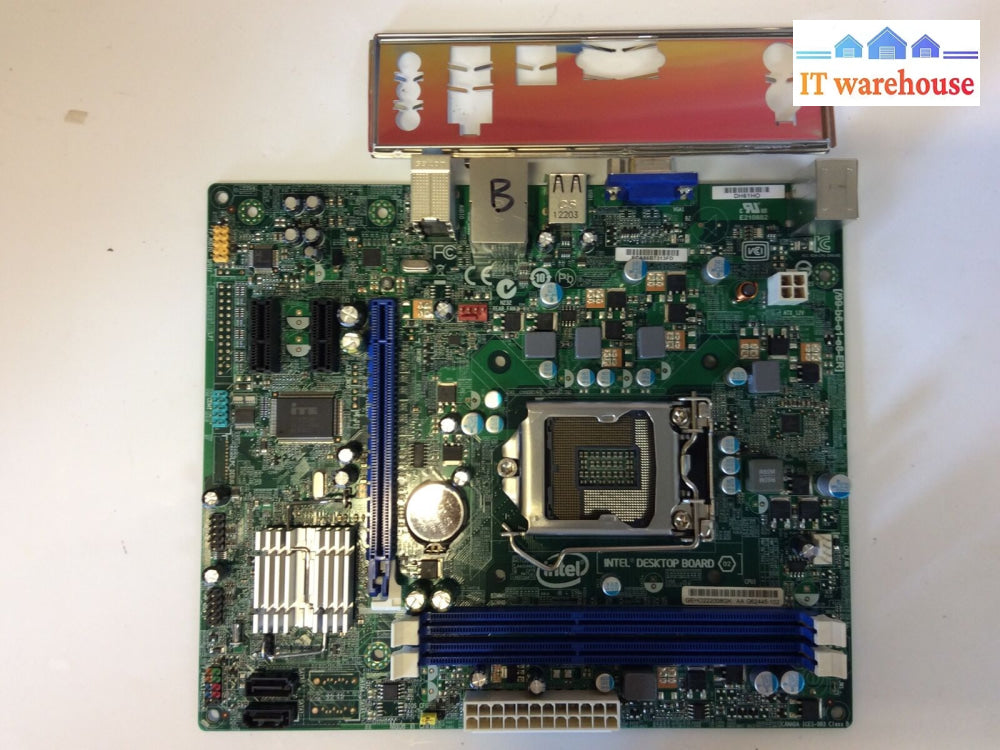 Intel Aa G62445-102 Dh61Ho Socket 1155 Motherboard & I/O Shield Fully Tested