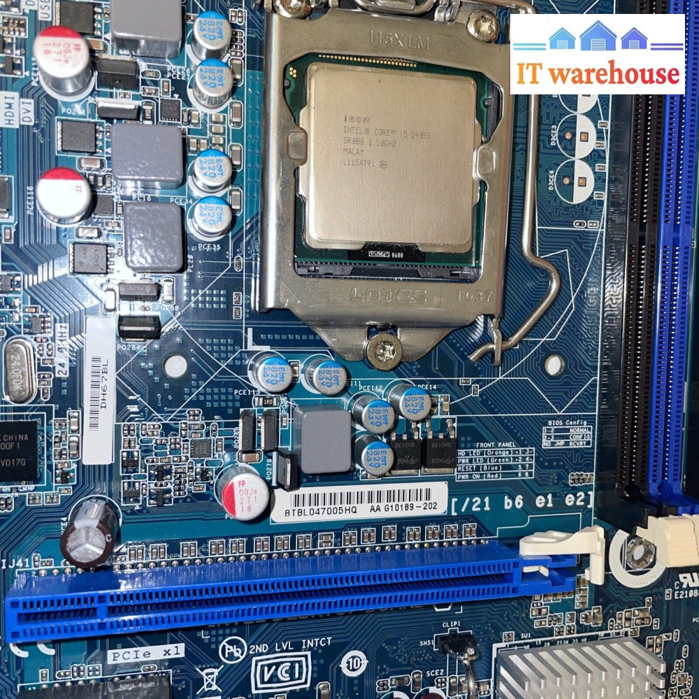 Intel Desktop Motherboard Dh67Bl Hdmi Usb 3.0 I5 2400S I/O Shield