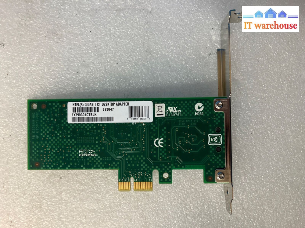 Intel Gigabit Ct Desktop Network Adapter Card Expi9301Ctblk 893647 ~