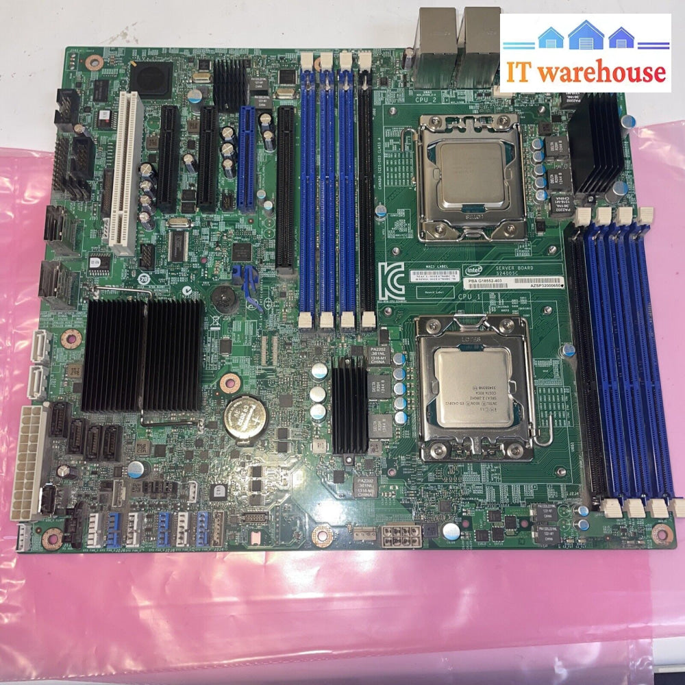 Intel S2400Sc Lga1356 Ddr3 Server System Motherboard W/ 2X Xeon E5-2420 V2 Cpu