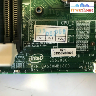 Intel S5520Sc Das50Mb18C0 Lga1366 2 Socket Motherboard W/ Intel E5530 Xeon