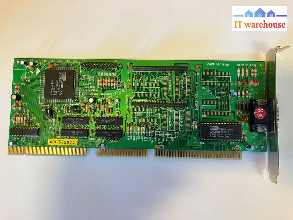 ~ J4Uvga826Wvlc3 Cirrus Logic Vl-Bus Video Card Cl-Gd5424-80Qc-A