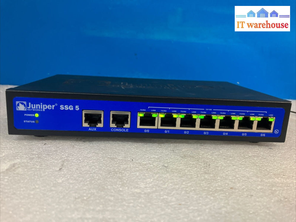 Juniper Ssg-5-Sh Secure Service Gateway 7-Port Vpn Firewall W/ Adapter ~