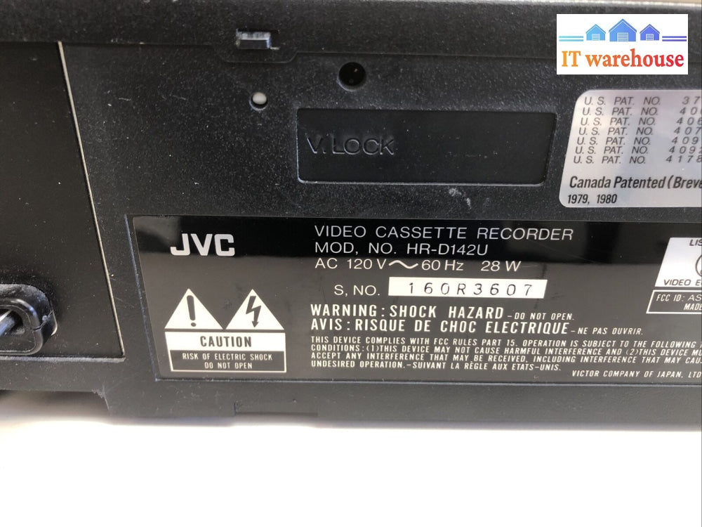 $ Jvc Hr-D142U Video Cassette Recorder Works (No Remote Face Cover Miss)