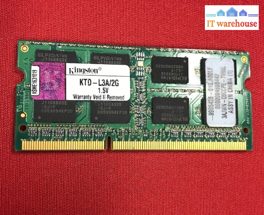 Kingston 2Gb 204-Pin Ddr3 So-Dimm Unbuffered 1066 Memory Model Ktd-L3A/2G