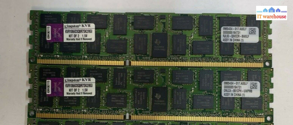 Kingston 8Gb (2X4Gb) Ddr3 Ecc Reg Pc3 1066 Server Memory Kvr1066D3Q8R7Sk2/8G