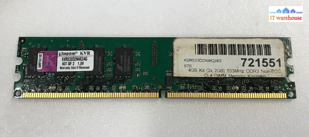 Kingston Kvr533D2N4K2/4G A-Tech Equivalent 2Gb Ddr2 533 4200 Desktop Memory Ram